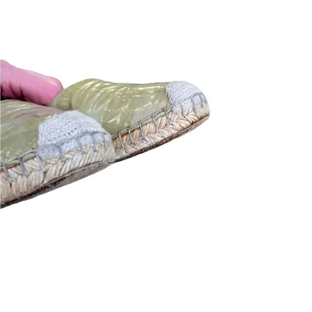 BRUNELLO CUCINELLI Green Patent Leather Espadrilles 36.5